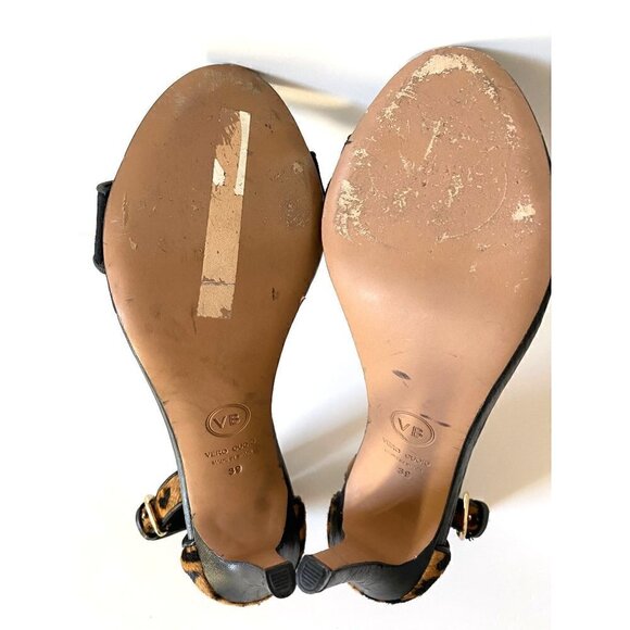 Veronica Beard Leopard Roan Sandals Multicolor Size US 8.5 Leather Pony Hair - Picture 14 of 15